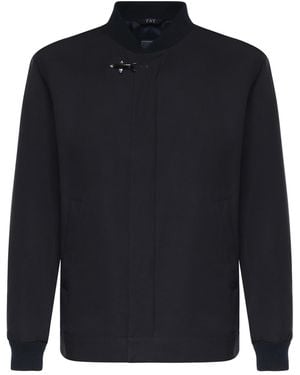 Fay Cotton-Blend Microfaille Bomber Jacket - Blue