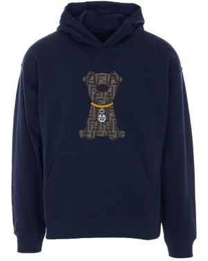 Fendi Ito Logo Hoodie - Blue