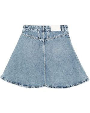 Closed Volant Mini Skirt - Blue