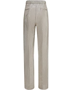 forte_forte Lurex Trousers Tweed With Micro Sequins And Shimmering Thread - Grey