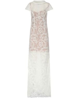 Self-Portrait Long Lace Dress - White