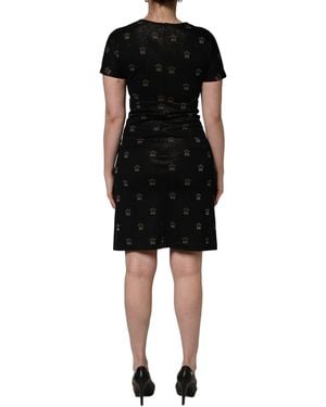 Dolce & Gabbana Dg Crown Short-Sleeve Sheath Dress - Black