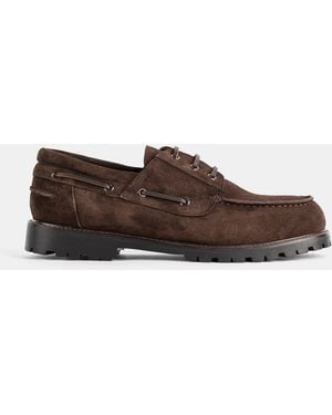 Studio Nicholson Lace Up Boat Shoe Loafers - Brown