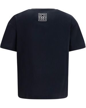 TOTEME T-Shirt Classic Monochrome Cotton T-Shirts & Jerseys - Blue