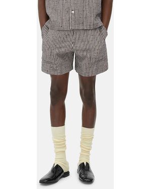 Bottega Veneta Checked Shorts - Grey