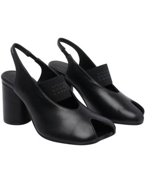 MM6 by Maison Margiela With Heel Calf Leather/ Leather Sole - Black