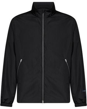 Jil Sander Taffeta Padded Jacket With Logo - Black