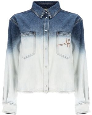 Marni Shirt With Logo Embroidery - Blue