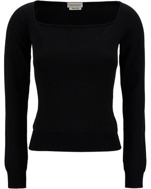 McQueen Top With Square Neckline - Black