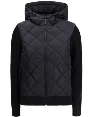 Canada Goose Hybridge Quilted Knit Hooded Down Jacket - Black
