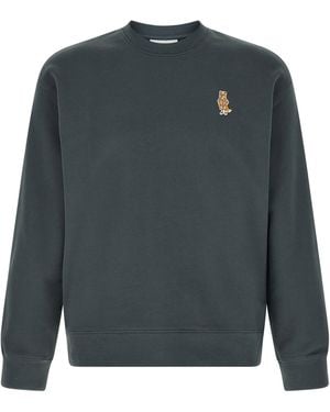 Maison Kitsuné Logo-Embroidered Sweatshirt - Gray