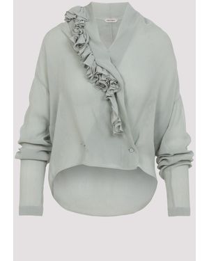 Alberta Ferretti Creponne Blouse - Gray