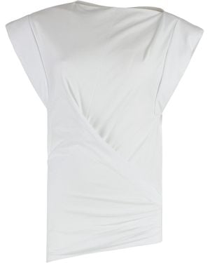 Isabel Marant Draped Cotton T-Shirt T-Shirts & Jerseys - White