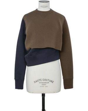 Sacai Pull Sponge Sweat Pullover Marron Jumper - Natural