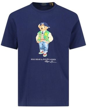 Polo Ralph Lauren Cotton Crew-Neck Logo T-Shirt - Blue