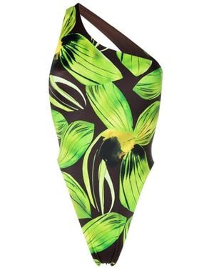 Louisa Ballou One-Shoulder Swimsuit - Green
