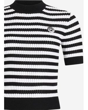 Patou Cotton Sweater With Striped Pattern - Black