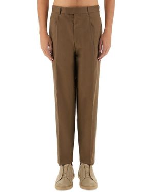 ZEGNA Straight Leg Trousers - Brown