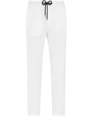 Vilebrequin Stretch Cotton Satin Trousers With Drawstring Waist - White