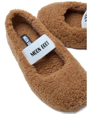Moon Boot Ballet Flats Leather Ballerina Shoes - Brown