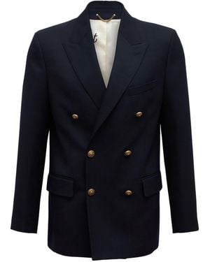 Golden Goose Double-Breasted Blazer With-Tone Button - Blue