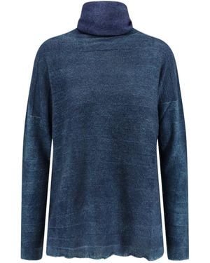 F Cashmere Bruco 89 Cashmere Turtleneck Sweater - Blue