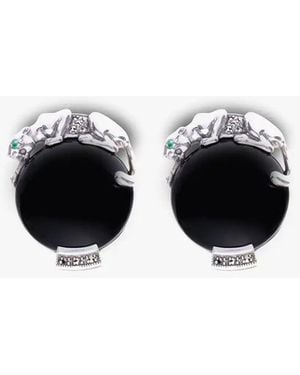 Larusmiani Panther And Onyx Cufflinks - Black