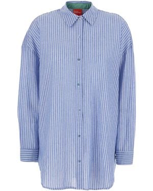 ..,merci Long Sleeve Shirt With Collar And Buttons For Light Blouses - Blue