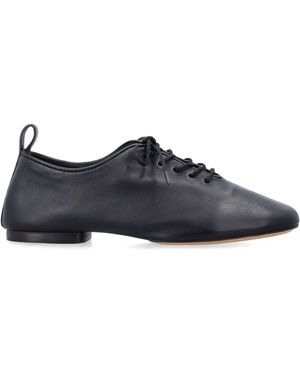 Soeur Orso Soft Lambskin Lace-Up Derbies Lamb Leather Laced Shoes - Blue