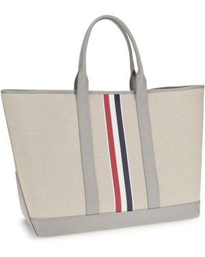 Thom Browne Canvas Tote Bag - White