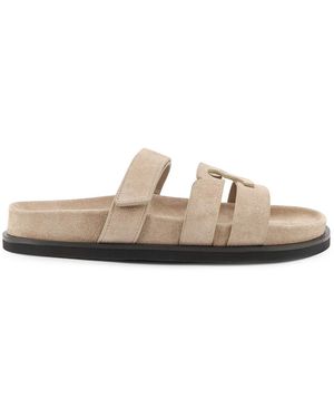 Tory Burch Sandals Ines Suede - Natural