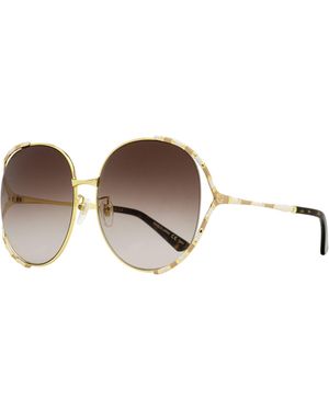 Gucci Round Oversize Sunglasses Gg0595S 008 64Mm Metal/Plastic (Acetate) - Black