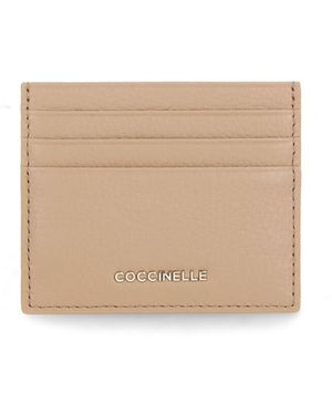 Coccinelle Metallic Soft Cards Holder - Natural
