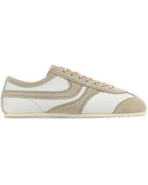 Dries Van Noten Two-Tone Leather And Suede Sneakers - Multicolor