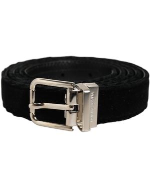 Dolce & Gabbana Velvet Tone Metal Buckle Belt Leather - Black