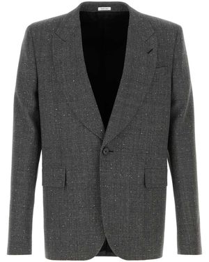 McQueen Embroidered Glencheck Blazer - Black