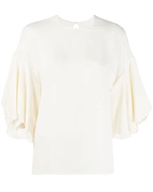 Valentino Tulip Sleeve Blouse - White