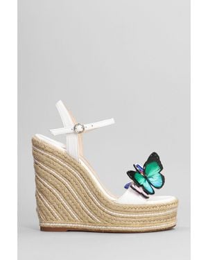 Sophia Webster Riva Espadrille Wedges In White Leather