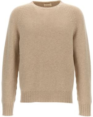 Ma'ry'ya Cashmere Sweater Virgin Wool Cachemire Sweater, Cardigans - Natural