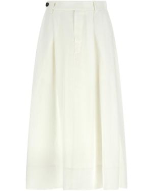 Brunello Cucinelli Viscose Midi Skirt - White