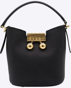 Marni Leather Trunkaroo Satchel - Black
