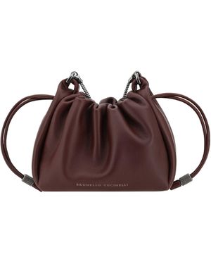 Brunello Cucinelli Bucket Mellow Mini Shoulder Bag - Brown