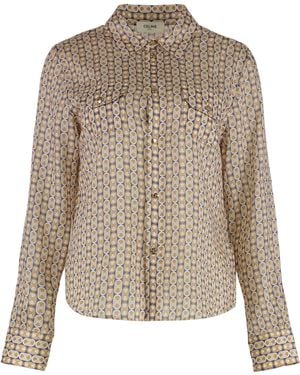 Celine Tilly Shirt Wool And Silk Gauze - Natural