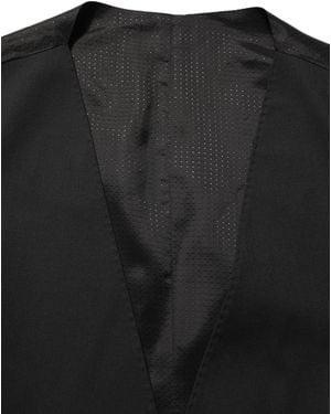 Dolce & Gabbana Single Breasted Waistcoat Vest Wool Clothing - Black