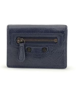 Balenciaga Lamb Ovis Aries Wallet - Blue