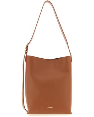 Jil Sander 'Cannolo Tote' Shoulder Bag - Brown