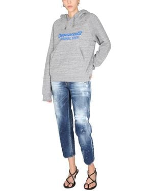 DSquared² Dsquared2 Cotton Jersey Hoodie - Blue