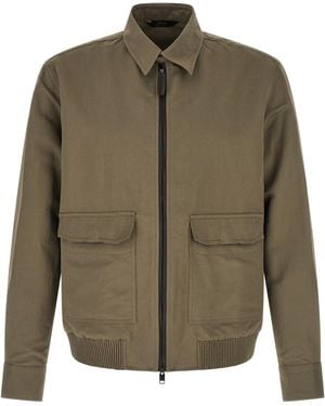 Brioni Linen Cotton Blouson - Green