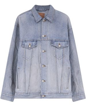 Balenciaga Washed Out Denim Jacket - Blue