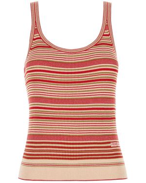 Fendi Embroidered Silk Tank Top